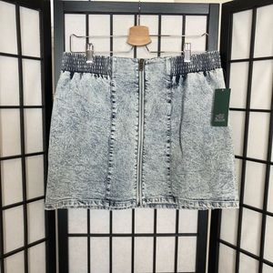 COPY - Acid wash zip-front Target skirt. 80s fun!